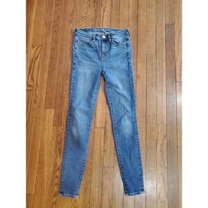 American Eagle Next Level Stretch Hi-Rise Jegging Skinny Jeans Medium Wash Sz 2